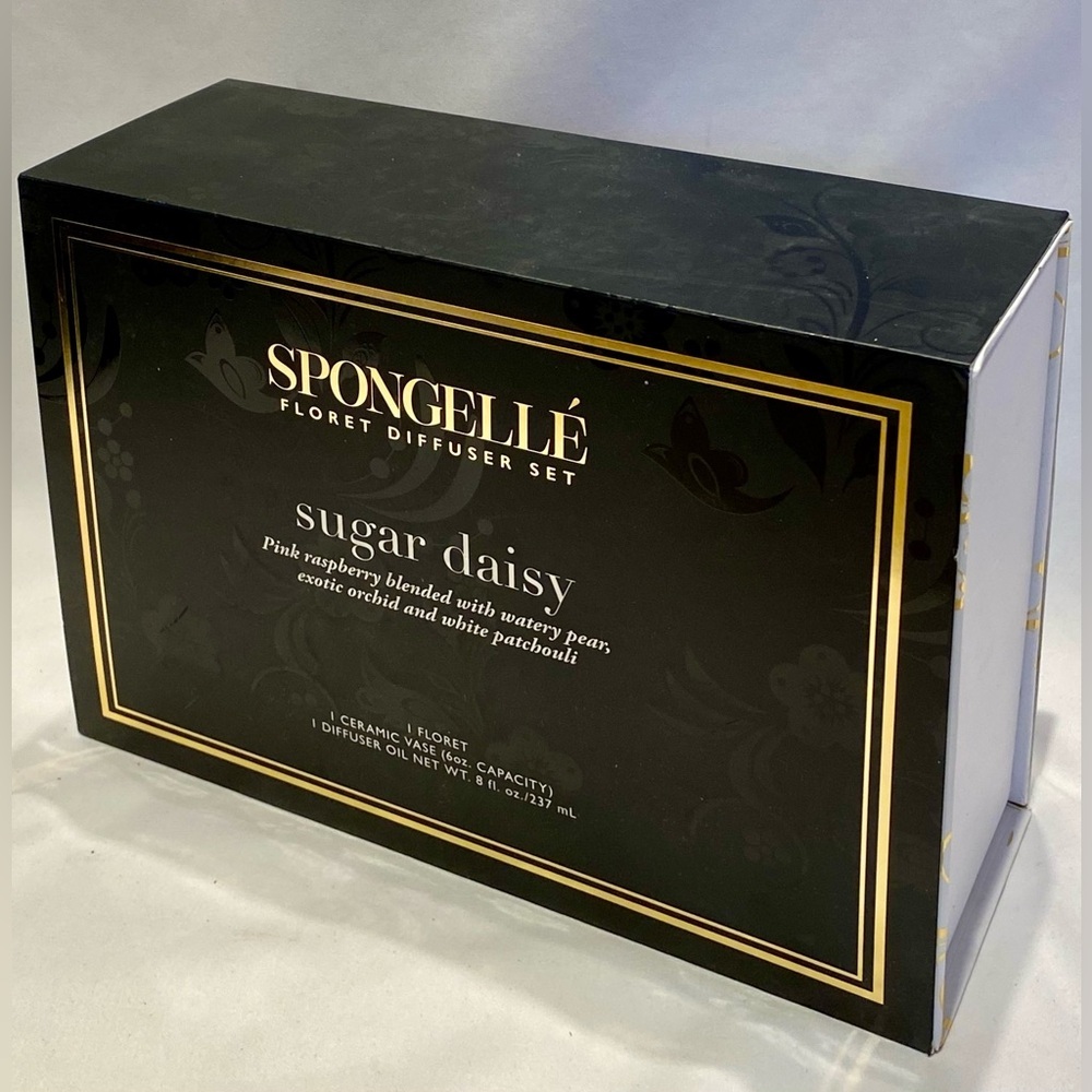 Spongellé Sugar Daisy Floret Diffuser Set, NIB - Picture 2 of 4